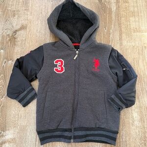 Youth boys zip up sport jacket. Coat Size 4 hoodie